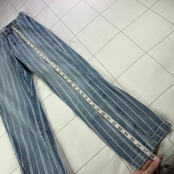 Boyish Jeans Womens 26 Blue Carter Striped They Made Me a Criminal Cotton Blend - Picture 14 of 15